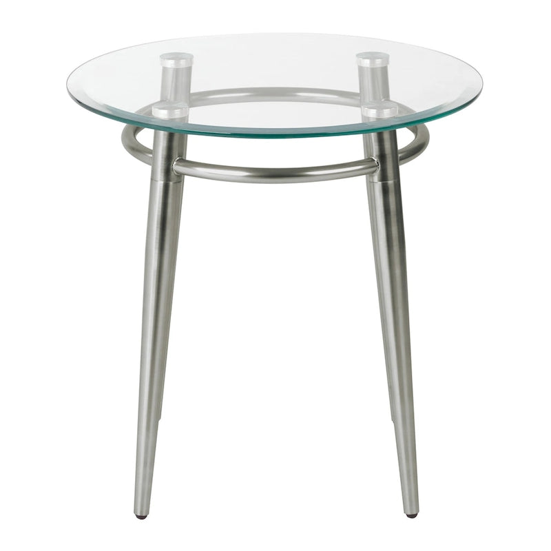 Mid Century Brooklyn Round Top Glass End Table