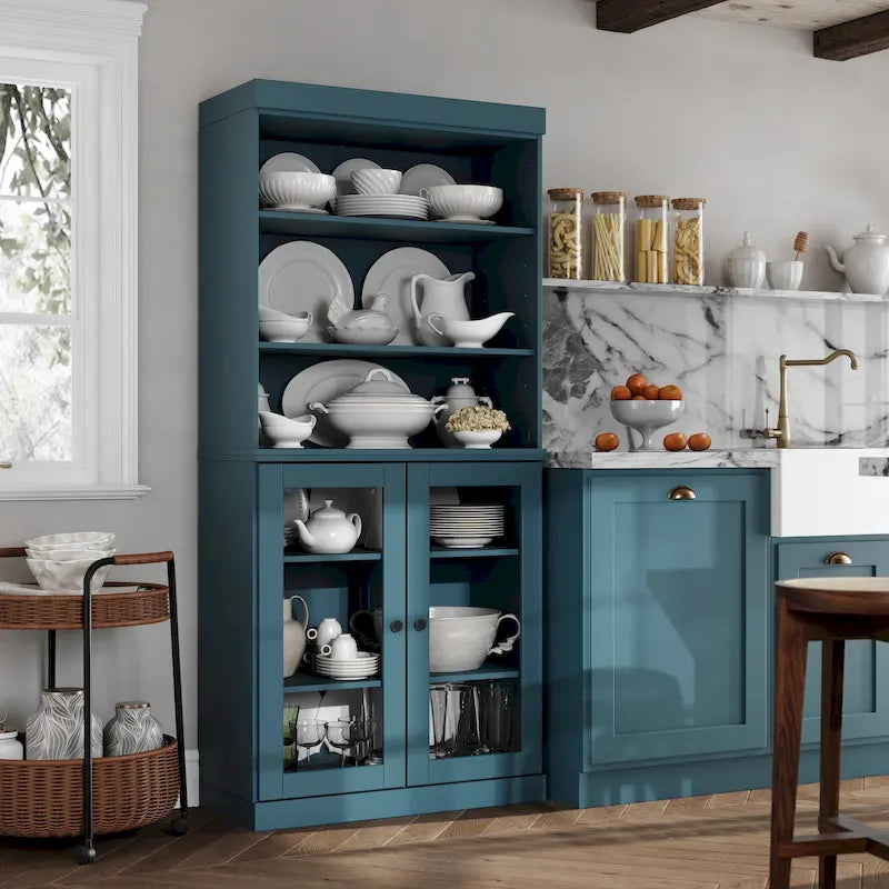 100% Solid Wood 32 Kitchen Pantry Cabinet with 2 Doors by Palace Imports