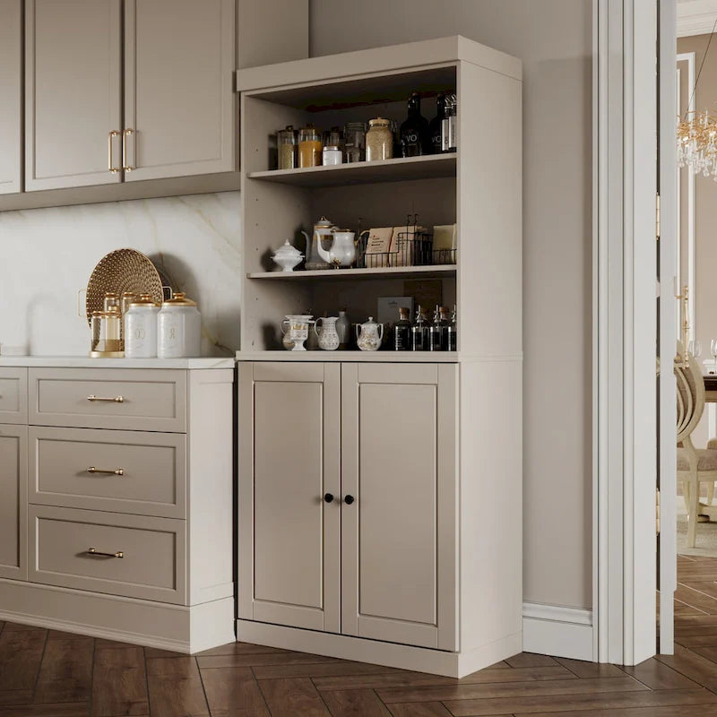 100% Solid Wood 32 Kitchen Pantry Cabinet with 2 Doors by Palace Imports