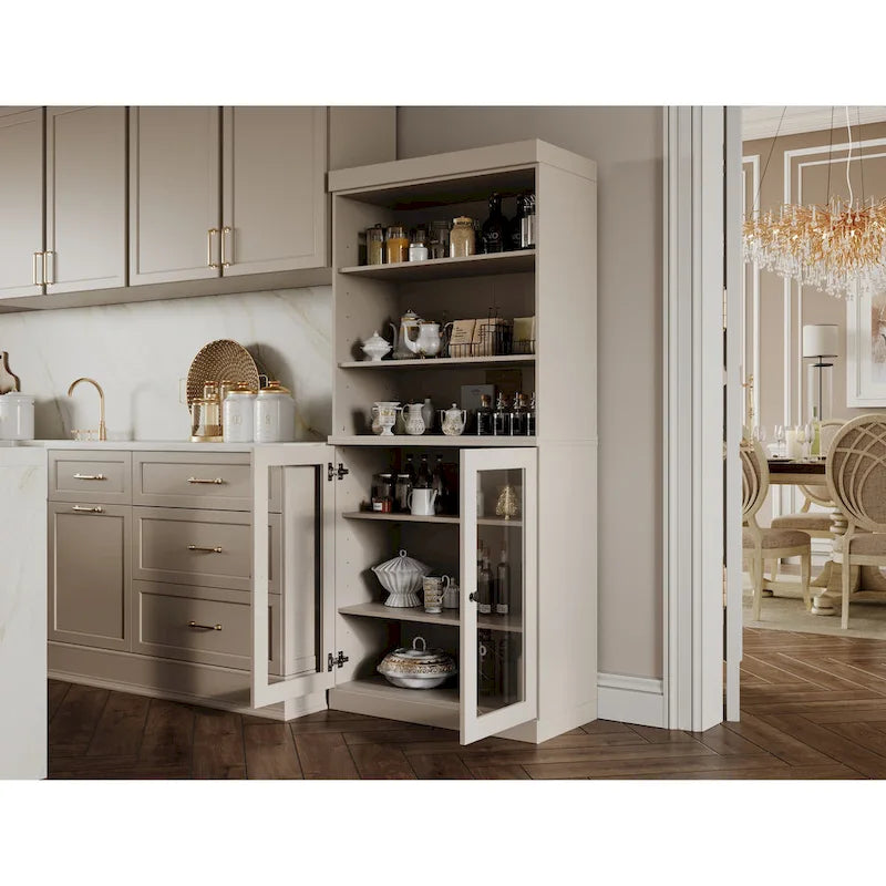 100% Solid Wood 32 Kitchen Pantry Cabinet with 2 Doors by Palace Imports