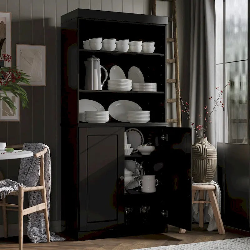 100% Solid Wood 32 Kitchen Pantry Cabinet with 2 Doors by Palace Imports