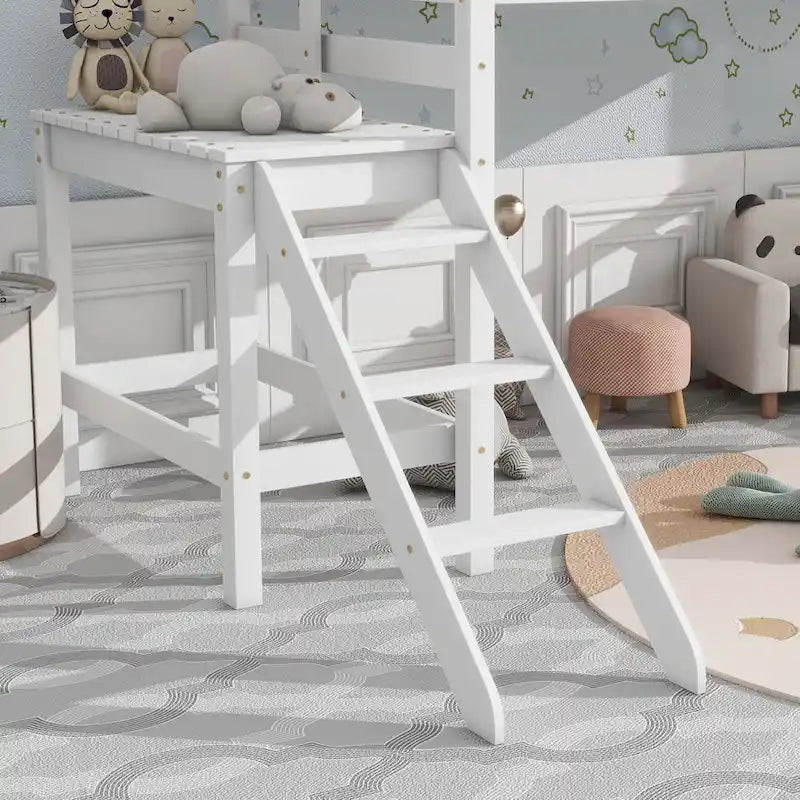 Loft Bed with Platform,ladder
