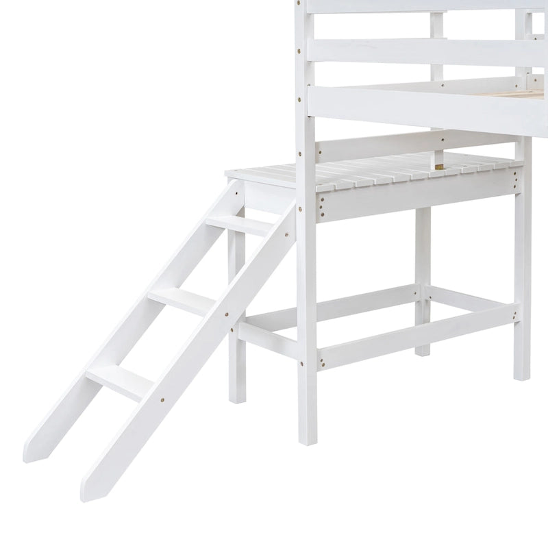 Loft Bed with Platform,ladder