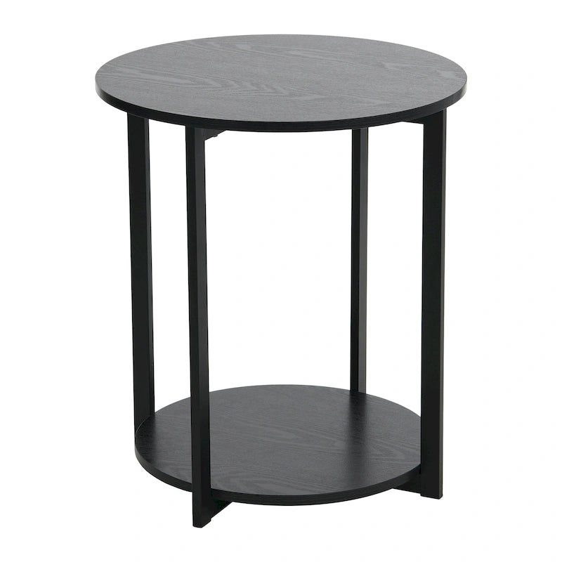 Household Essentials Side End Table with Storage Shelf