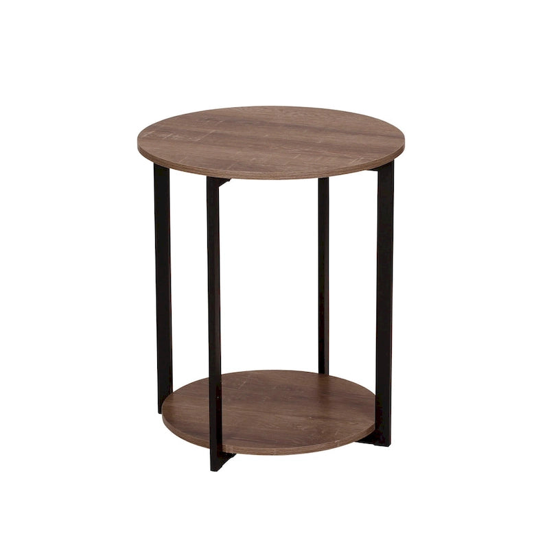 Household Essentials Side End Table with Storage Shelf