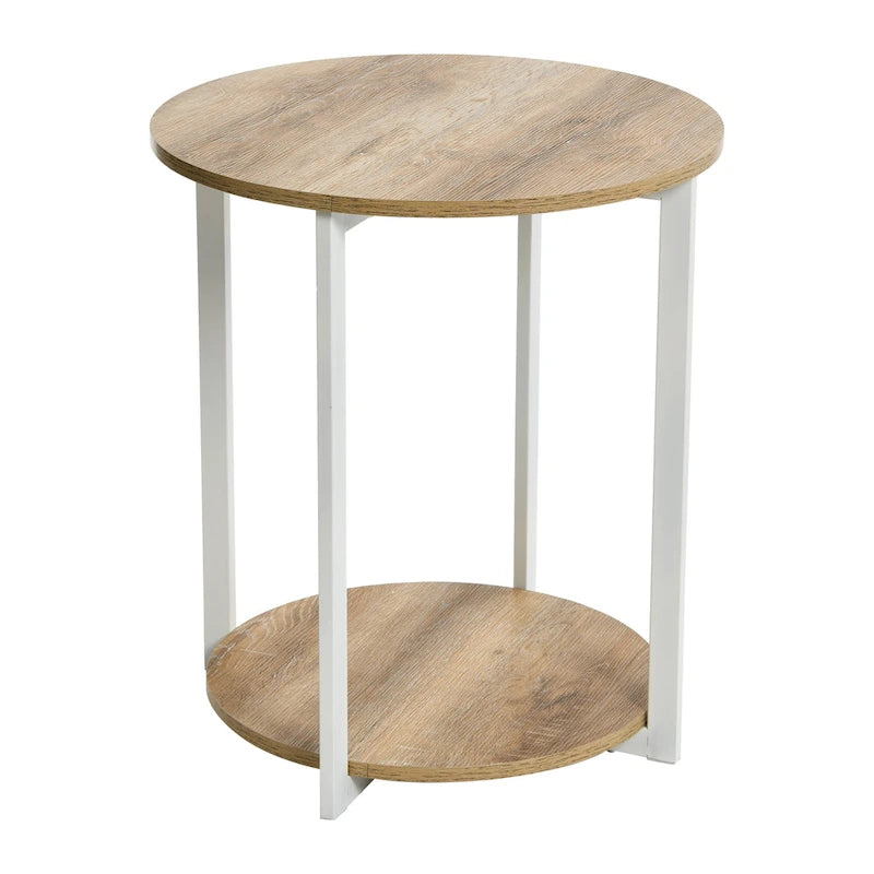 Household Essentials Side End Table with Storage Shelf