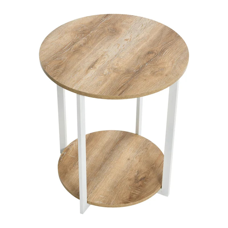 Household Essentials Side End Table with Storage Shelf