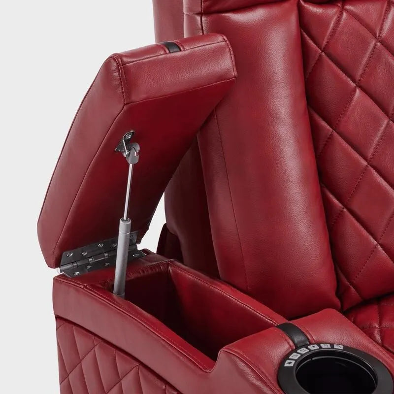 MCombo Power Recliner Chair with Adjustable Headrest, Dual Motor Home Theater Seating with USB Port, Breathable Leather HTS411