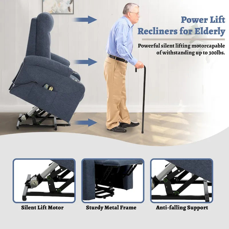 Clihome Soft Upholstered Electric Massage Recliner with Cup Holder
