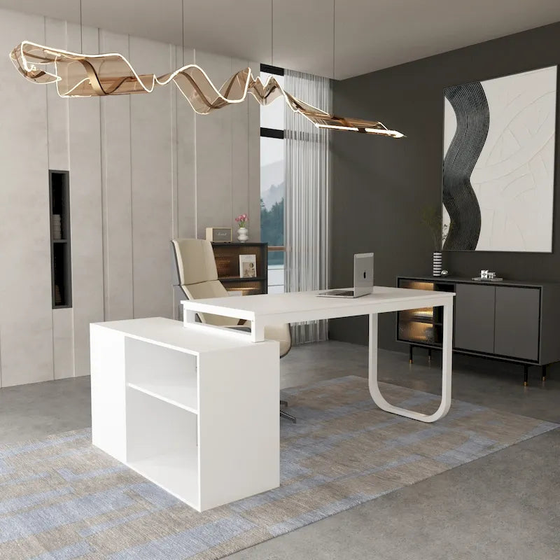 Timechee 55-inch L Shaped Office Computer Desk w/ Drawers