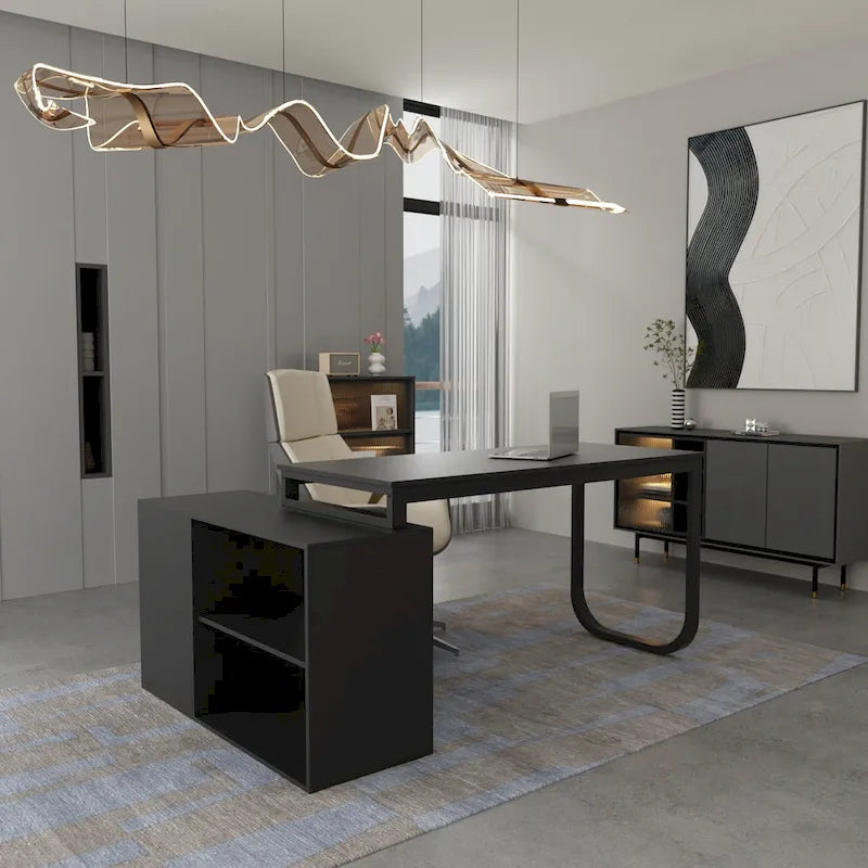 Timechee 55-inch L Shaped Office Computer Desk w/ Drawers