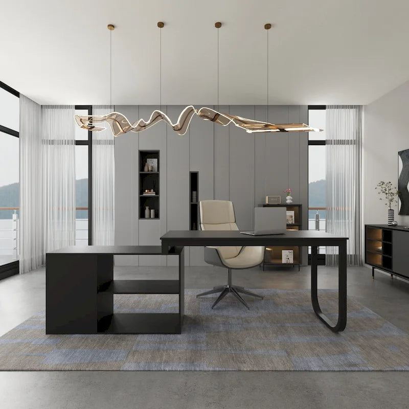 Timechee 55-inch L Shaped Office Computer Desk w/ Drawers