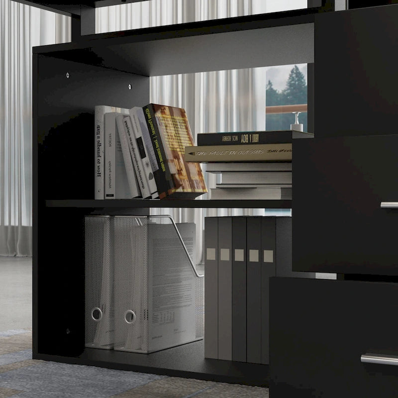 Timechee 55-inch L Shaped Office Computer Desk w/ Drawers