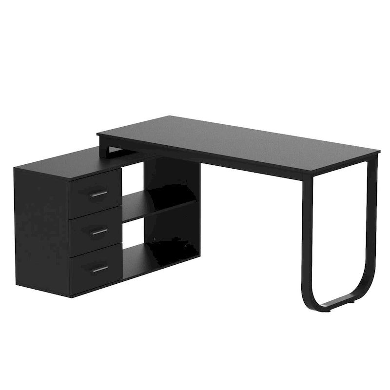 Timechee 55-inch L Shaped Office Computer Desk w/ Drawers