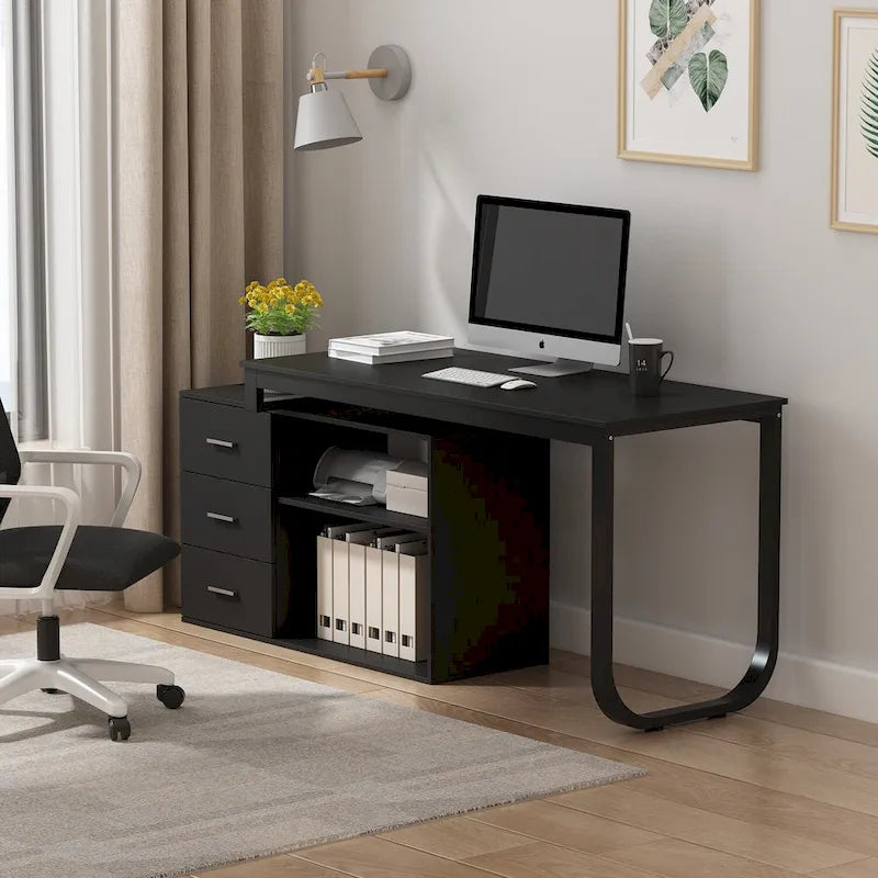 Timechee 55-inch L Shaped Office Computer Desk w/ Drawers