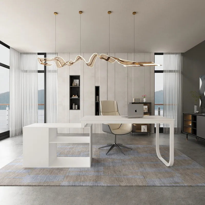 Timechee 55-inch L Shaped Office Computer Desk w/ Drawers