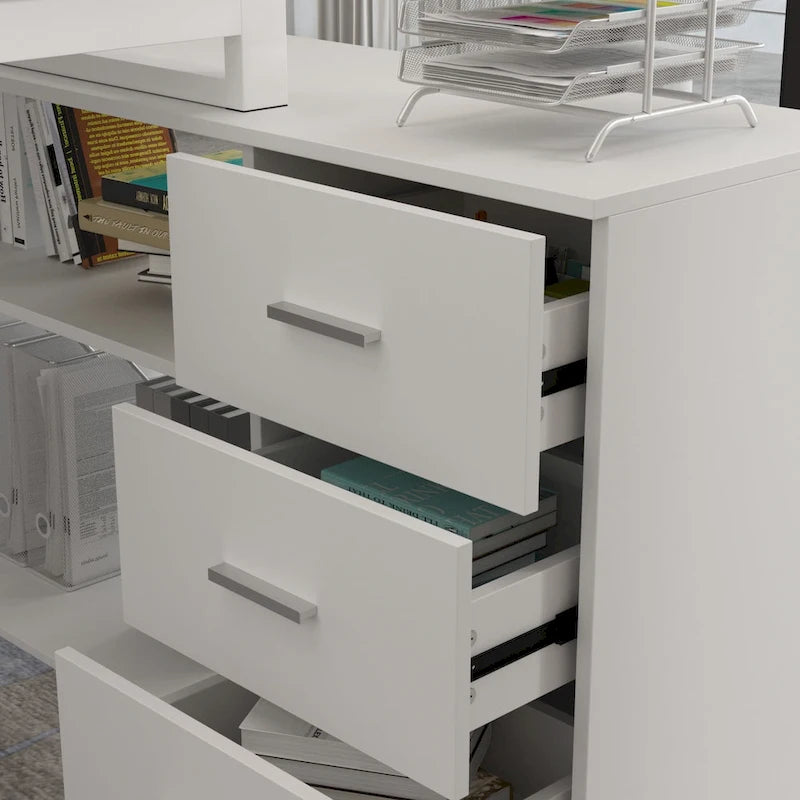 Timechee 55-inch L Shaped Office Computer Desk w/ Drawers