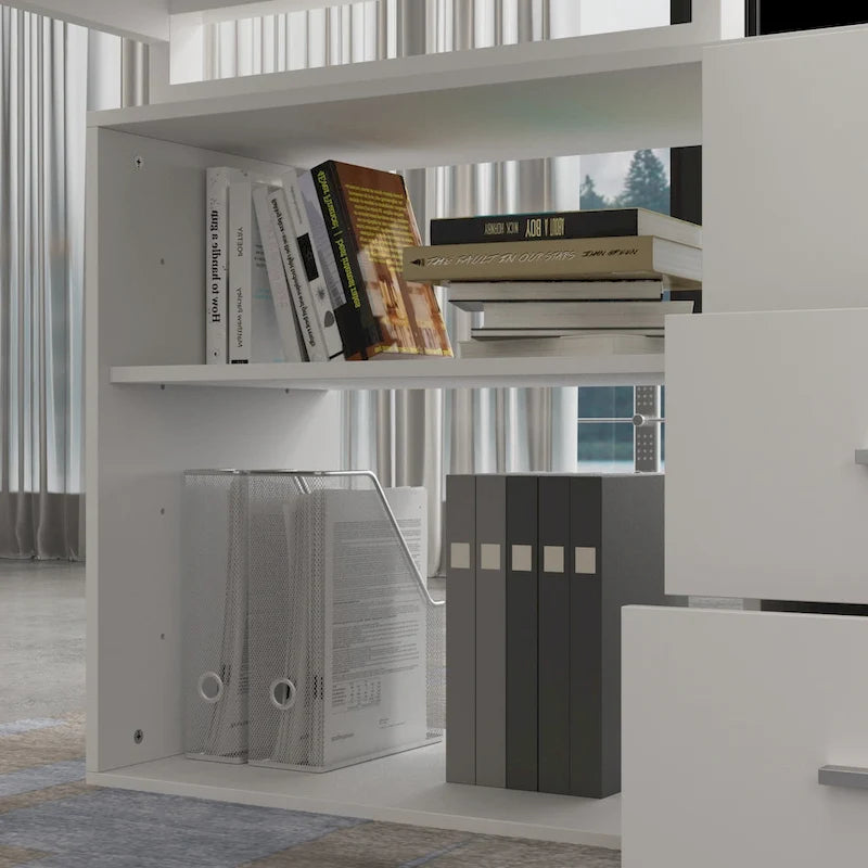 Timechee 55-inch L Shaped Office Computer Desk w/ Drawers