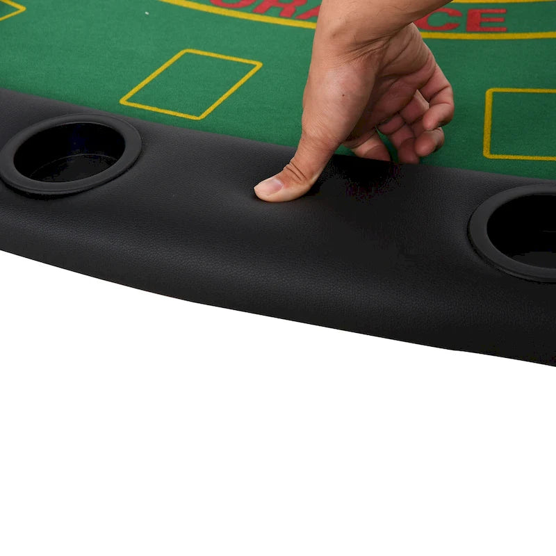 HomCom 72 7 Player Foldable Half Poker Table - Blue/Black