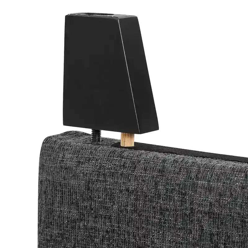 Bridgevine Home Tall Dark Grey Upholstered Panel Platform Bed