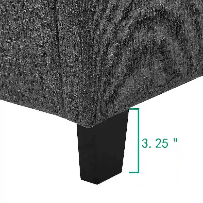 Bridgevine Home Tall Dark Grey Upholstered Panel Platform Bed