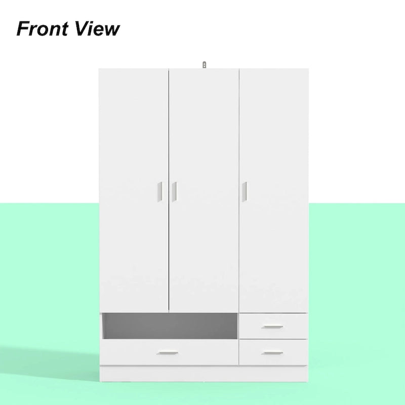 Wardrobe & Desk Ensemble - Space-Saving Bedroom Set Make Vanity Table