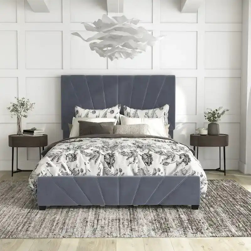Rhiv Art Deco Upholstered 4-drawer Storage Bed by Furniture of America