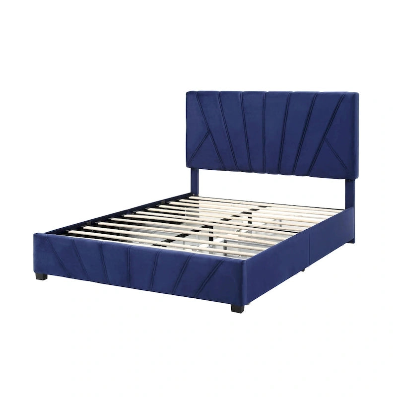 Rhiv Art Deco Upholstered 4-drawer Storage Bed by Furniture of America