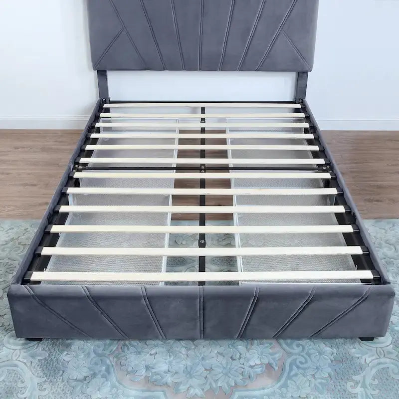 Rhiv Art Deco Upholstered 4-drawer Storage Bed by Furniture of America