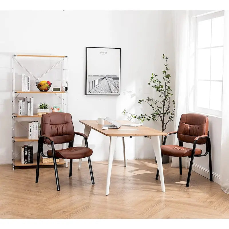 BTExpert Premium Leather Office Executive Waiting Room Guest/Reception Side Conference Chair