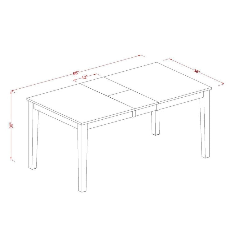 East West Furniture Dining Table Set Contains a Rectangle Kitchen Table and Dining Chairs with a Bench (Finish Color Options)
