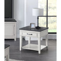 Del Mar 24 White and Grey 1-Drawer End Table