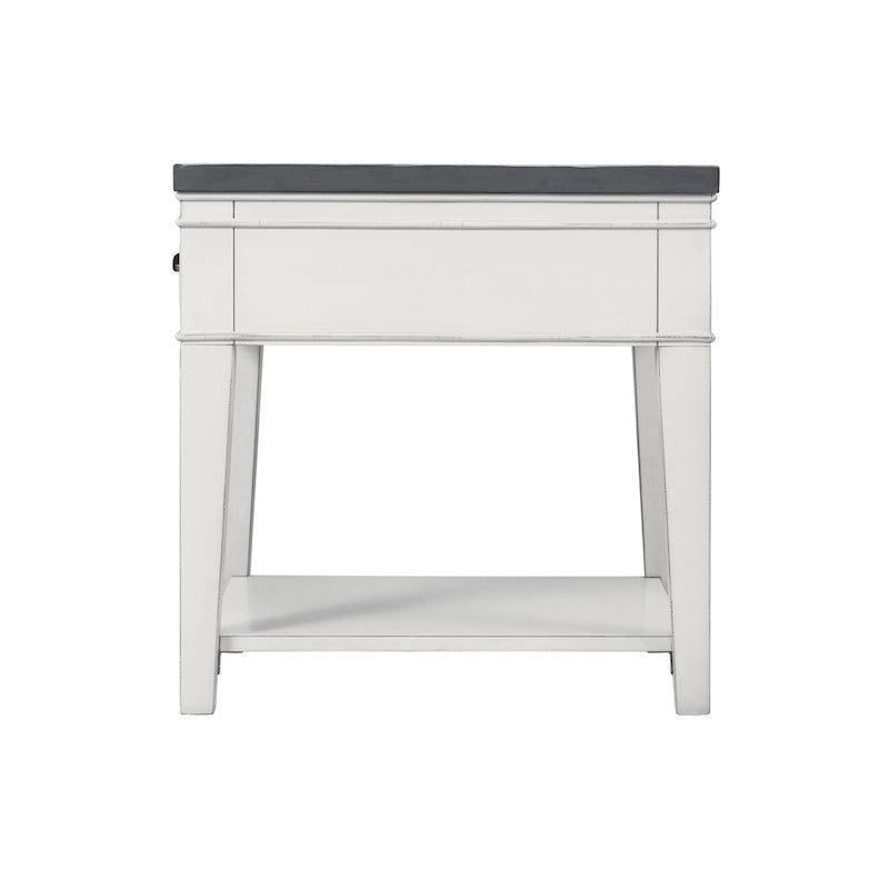 Del Mar 24 White and Grey 1-Drawer End Table