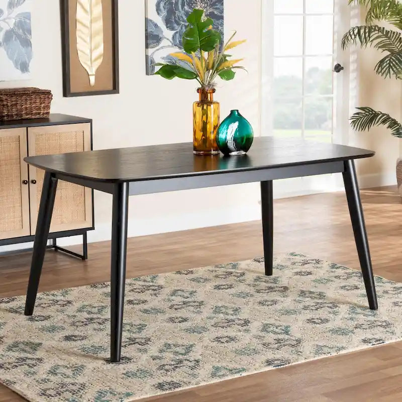 Flora Mid-Century Modern Finished Wood Dining Table