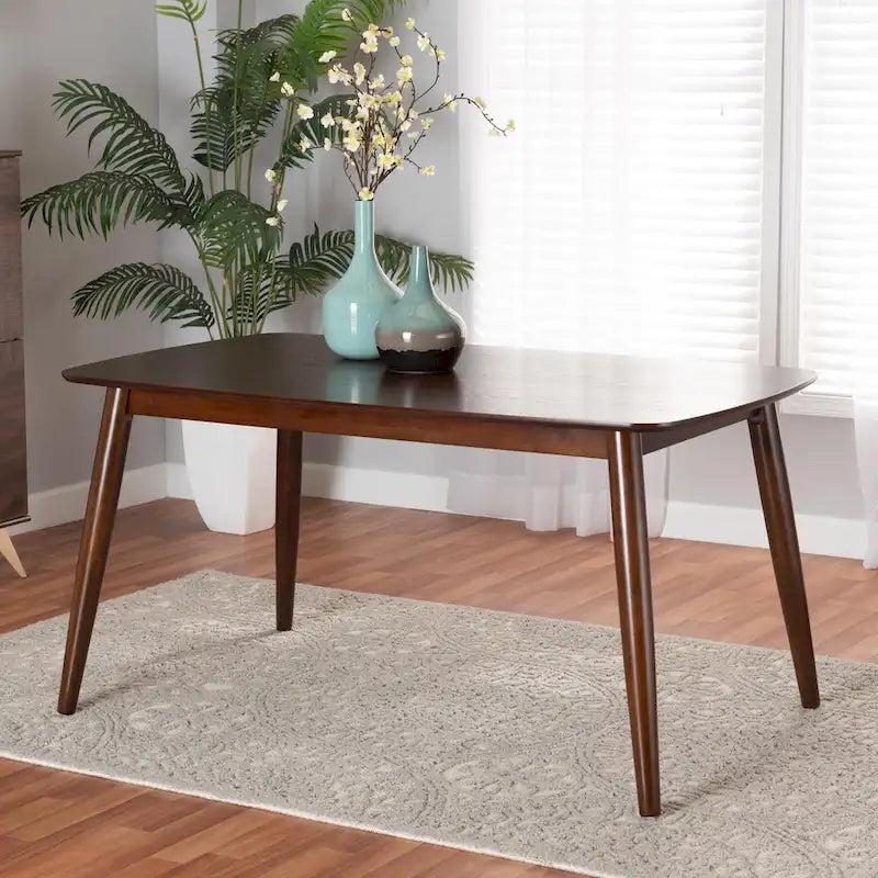 Flora Mid-Century Modern Finished Wood Dining Table