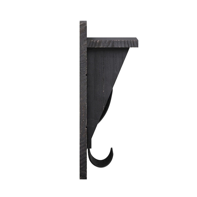 Wall Mounted Storage Rack with Upper Shelf and Storage Hooks