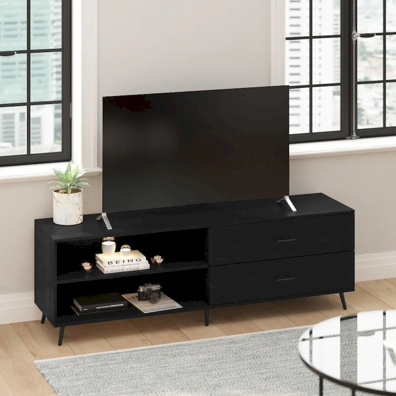 TV Stand for up to TV's with Adjustable Shelf and Storage Drawers