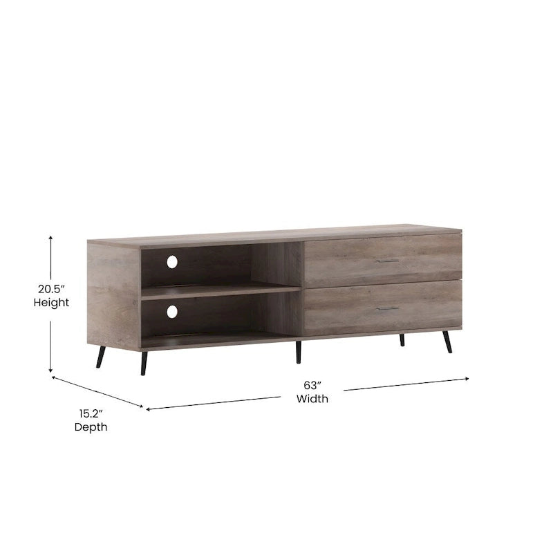 TV Stand for up to TV's with Adjustable Shelf and Storage Drawers