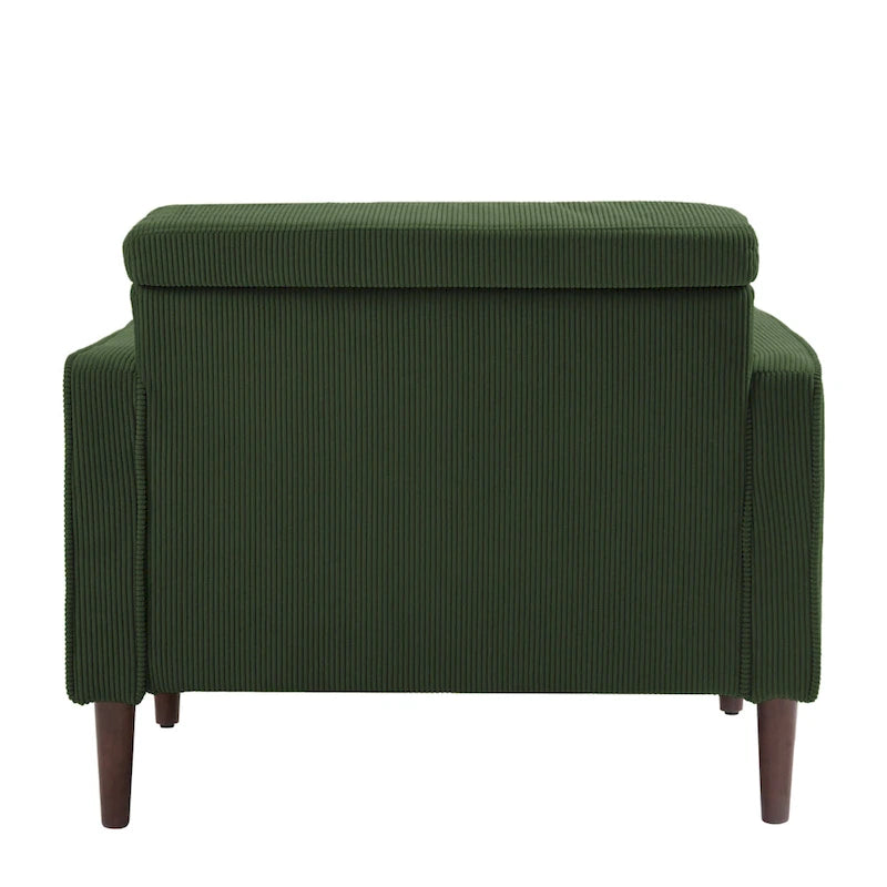 2 Pack Modern Corduroy Wide Armchair with Bolster Pillows