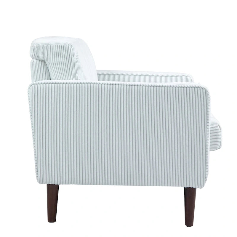 2 Pack Modern Corduroy Wide Armchair with Bolster Pillows