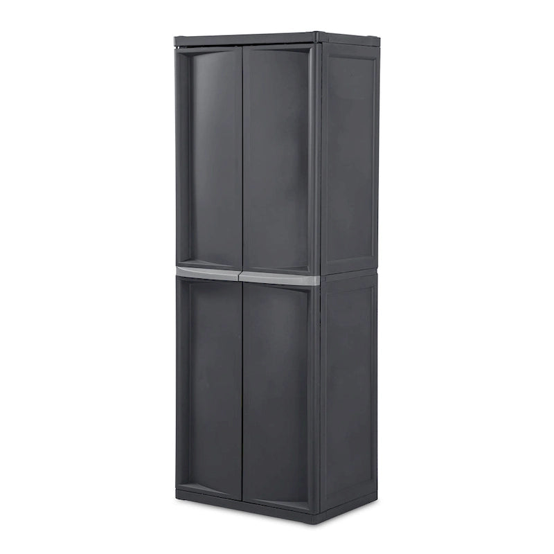 Sterilite 2 Pack Adjustable 4-Shelf Garage Storage Cabinet Bin Organizer, Gray - 2 Pack
