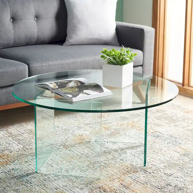 SAFAVIEH Annice Tempered Glass Coffee Table - 35 W x 35 D x 16 H - 35Wx35Dx16H