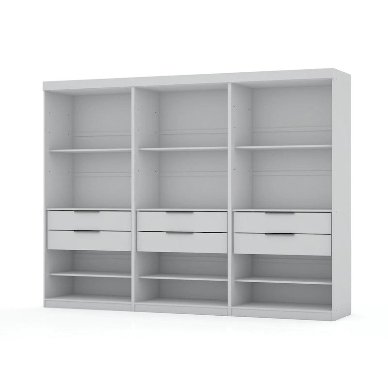 Mulberry Open 3 Sectional Modem Wardrobe Closet with 6 Drawers