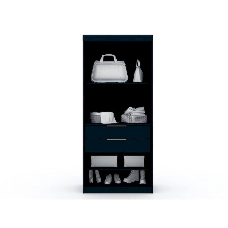 Mulberry Open 3 Sectional Modem Wardrobe Closet with 6 Drawers