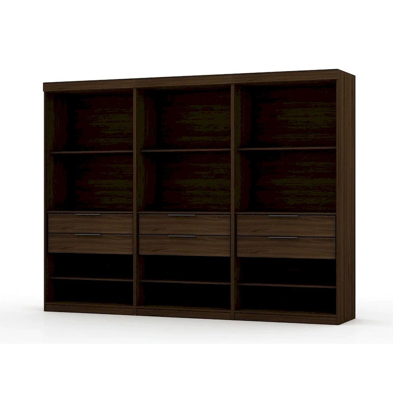 Mulberry Open 3 Sectional Modem Wardrobe Closet with 6 Drawers