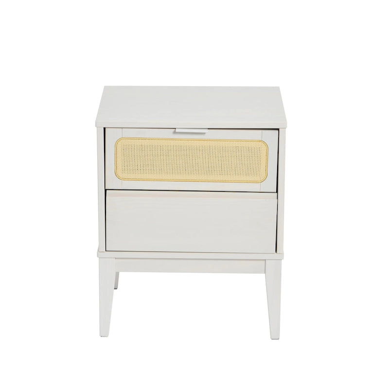 Crawford Wood 2-Drawer Bed Side Table