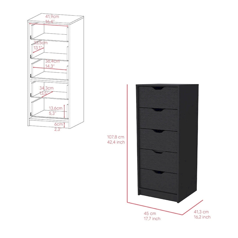 5 Drawer Narrows Dresser