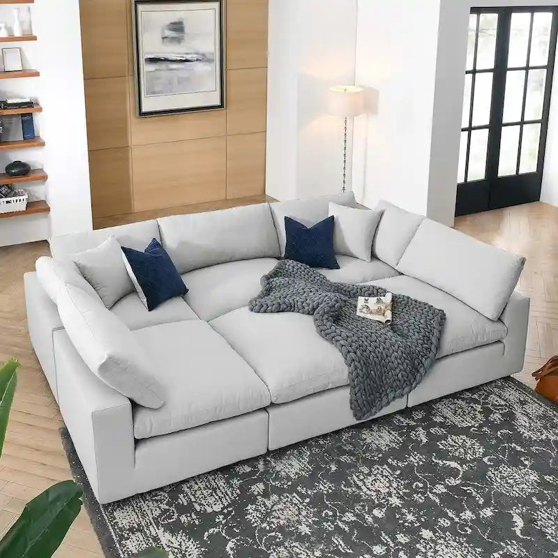 Commix Down Filled Overstuffed 6-Piece Sectional Sofa