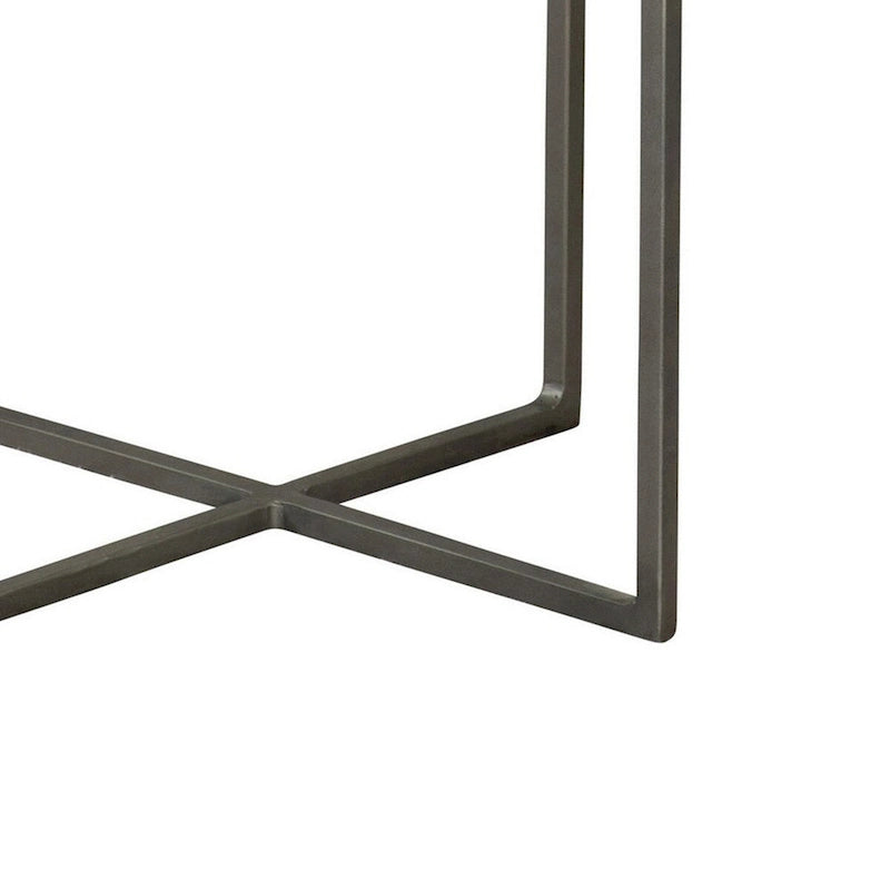 29 Inch Modern Round Accent Table, 2 Tier Brown Wood Tops, Gray Metal Base