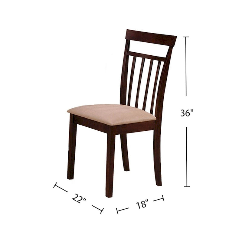 5 Piece Dining Set in Espresso and Beige Finish